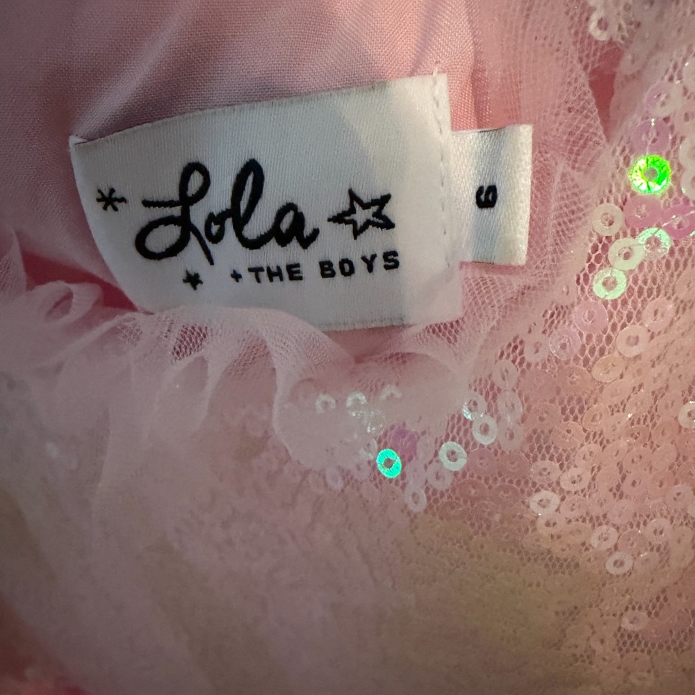 Lola + The Boys Light Pink Sequin Tulle Dress size 6 - Picture 2 of 2